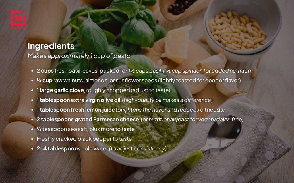 Step-by-step healthy pesto recipe