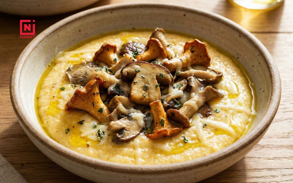 Creamy Mushroom Polenta with Asian Umami Twist