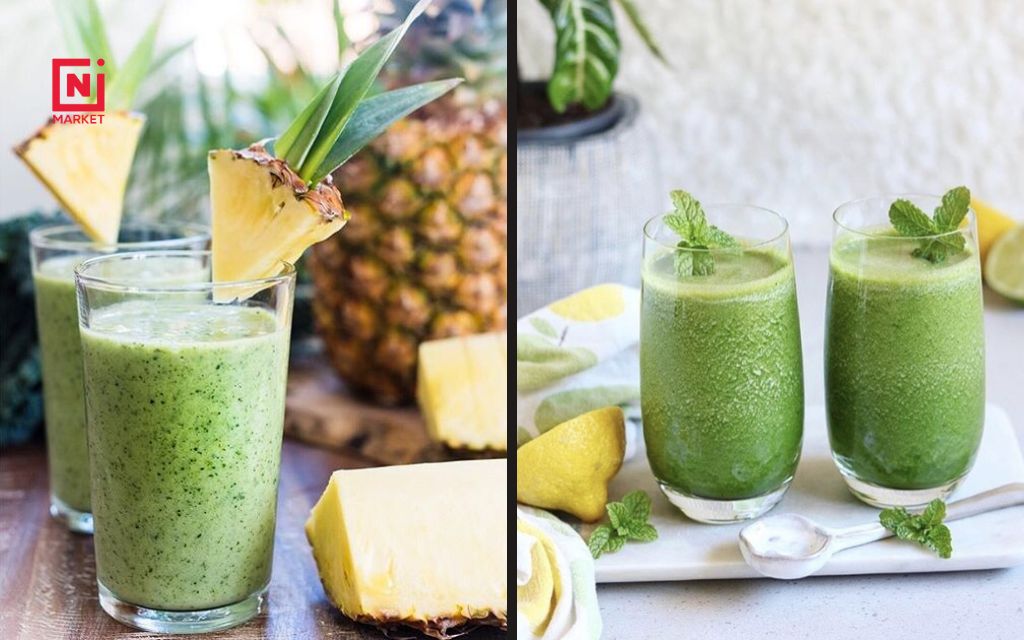 Pineapple Wheatgrass Smoothie -  5 Easy homemade wheatgrass recipes can’t miss