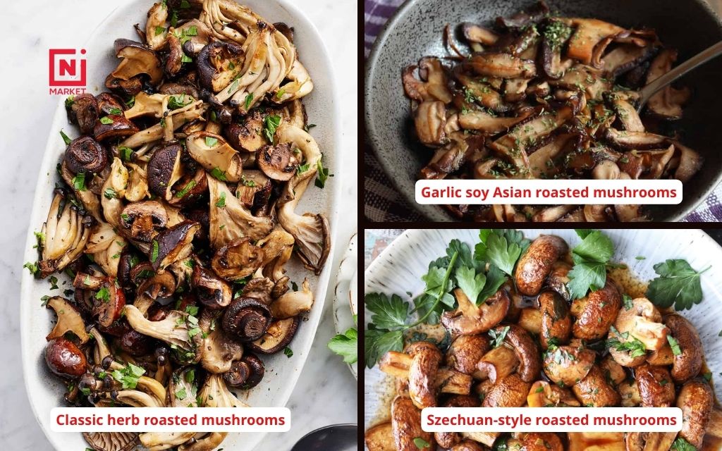 Quick comparison of roasted mushroom styles