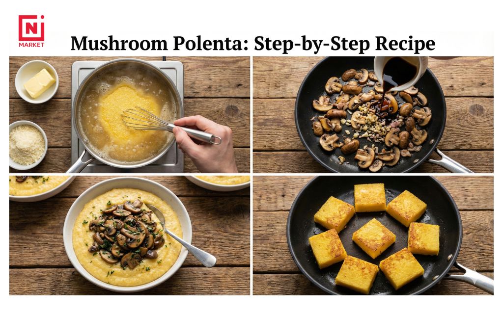 Step-by-step how to cook mushroom polenta at home