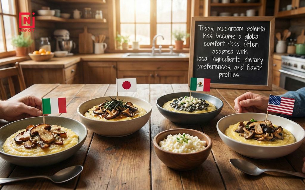 Today, mushroom polenta has become a global comfort food, often adapted with local ingredients, dietary preferences, and flavor profiles