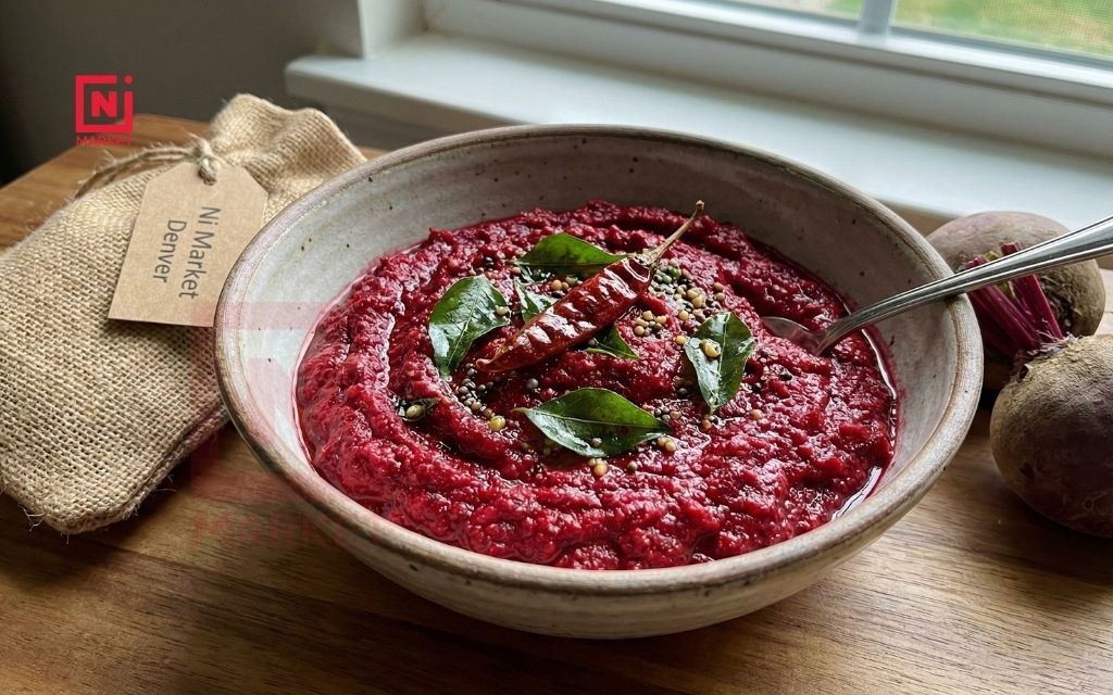 Beetroot chutney: traditional indian pachadi recipe with curry leaves