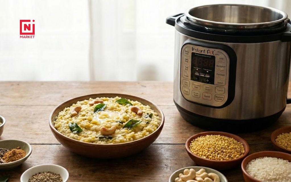 Easy pongal instant pot recipe with moong dal & rice (20 mins)