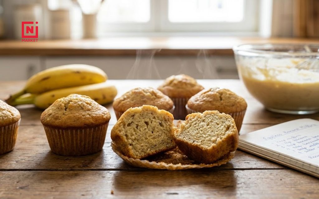 Eggless banana muffins recipe for soft, moist, and easy home baking