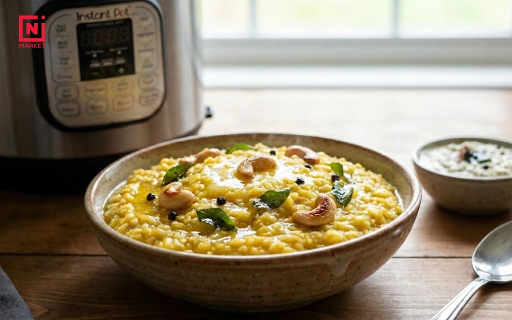 Perfectly cooked moong dal rice instant pot pongal ready to serve