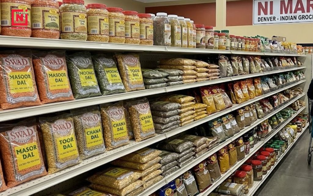 Indian spices and lentils available at Ni Market, Denver's Asian grocery store