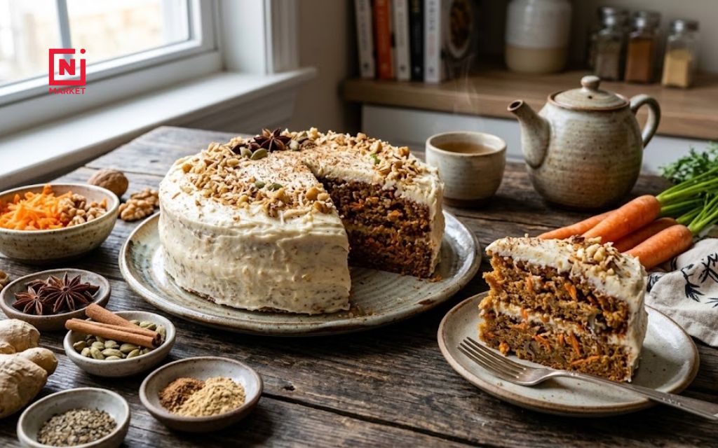 Explore eggless carrot cake recipe with Asian-inspired warm spices